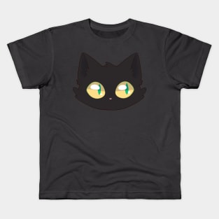 Cute Black Cat Face Kids T-Shirt